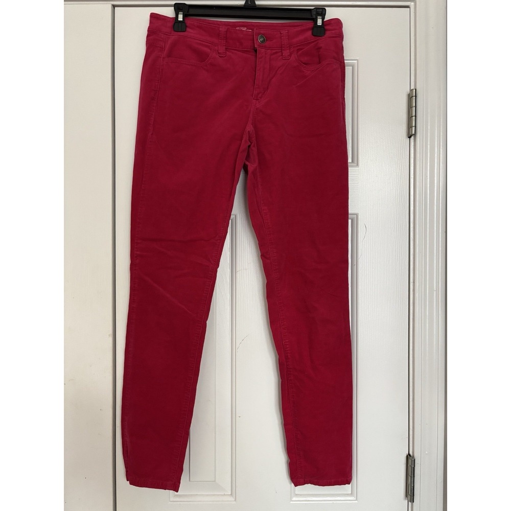 Ann Taylor LOFT Pants Womens 6 Red Corduroy Super Skinny Jegging Stretch
